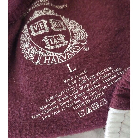 Harvard University Women Large Sweatpants Script Joggers Cuff Cotton Ivy League - Picture 8 of 8